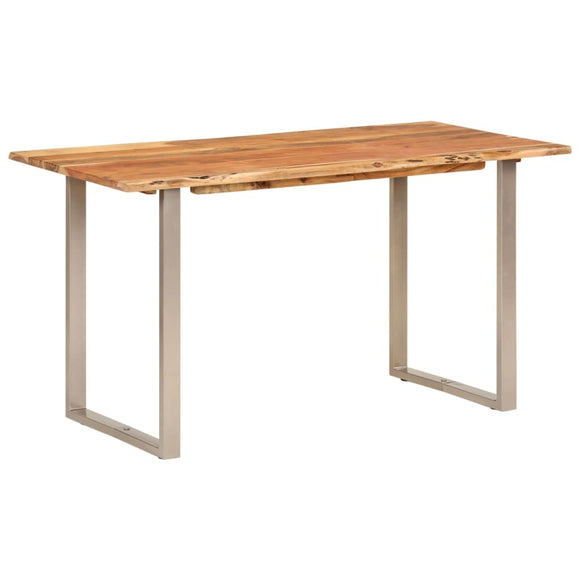 NNEVL Dining Table 140x70x76 cm Solid Wood Acacia