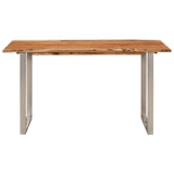 NNEVL Dining Table 140x70x76 cm Solid Wood Acacia