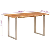 NNEVL Dining Table 140x70x76 cm Solid Wood Acacia
