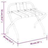 NNEVL Luggage Rack with Backrest Black 56x39x52 cm