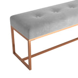 NNEVL Bench Grey 110x36x45 cm Velvet
