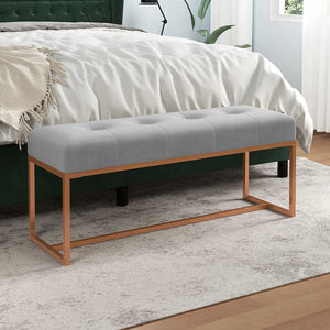 NNEVL Bench Grey 110x36x45 cm Velvet