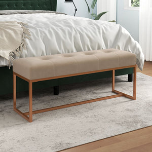 NNEVL Bench Beige 110x36x45 cm Velvet