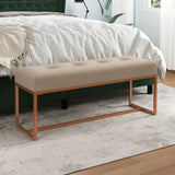 NNEVL Bench Beige 110x36x45 cm Velvet
