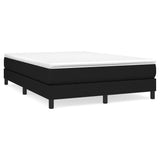 NNEVL Box Spring Bed with Mattress Black 153x203 cm Queen Size Fabric