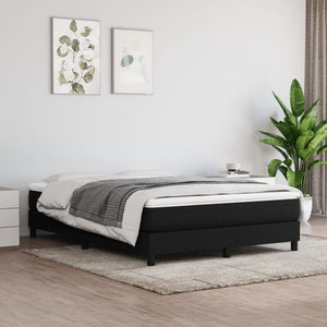 NNEVL Box Spring Bed with Mattress Black 153x203 cm Queen Size Fabric