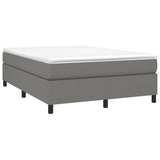 NNEVL Box Spring Bed with Mattress Dark Grey 153x203 cm Queen Size Fabric