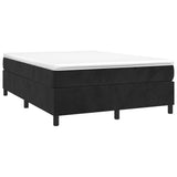 NNEVL Box Spring Bed with Mattress Black 137x190 cm Full Velvet