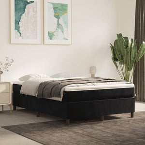 NNEVL Box Spring Bed with Mattress Black 137x190 cm Full Velvet