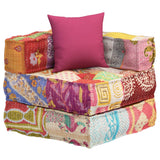 NNEVL Modular Pouffe with Pillow Patchwork Fabric