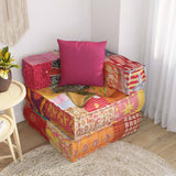 NNEVL Modular Pouffe with Pillow Patchwork Fabric
