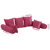 NNEVL 7 Piece Throw Pillow Set Pink Fabric