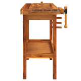 NNEVL Workbench with Drawer and Vices 124x52x83 cm Solid Wood Acacia