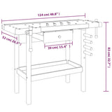 NNEVL Workbench with Drawer and Vices 124x52x83 cm Solid Wood Acacia