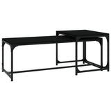 NNEVL Coffee Tables 2 pcs Black Engineered Wood