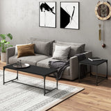 NNEVL Coffee Tables 2 pcs Black Engineered Wood