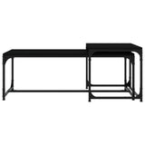 NNEVL Coffee Tables 2 pcs Black Engineered Wood