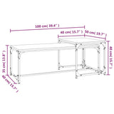 NNEVL Coffee Tables 2 pcs Black Engineered Wood