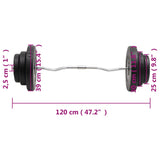NNEVL Curl Barbell with Plates 60 kg