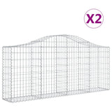 NNEVL Arched Gabion Baskets 2 pcs 200x30x80/100 cm Galvanised Iron
