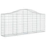 NNEVL Arched Gabion Baskets 2 pcs 200x30x80/100 cm Galvanised Iron