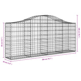 NNEVL Arched Gabion Baskets 2 pcs 200x30x80/100 cm Galvanised Iron