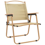 NNEVL Camping Chairs 2 pcs Beige 54x55x78 cm Oxford Fabric