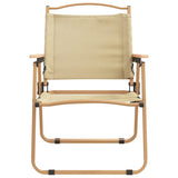 NNEVL Camping Chairs 2 pcs Beige 54x55x78 cm Oxford Fabric