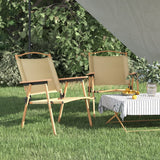 NNEVL Camping Chairs 2 pcs Beige 54x55x78 cm Oxford Fabric
