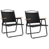 NNEVL Camping Chairs 2 pcs Black 54x55x78 cm Oxford Fabric