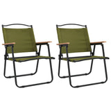 NNEVL Camping Chairs 2 pcs Green 54x55x78 cm Oxford Fabric