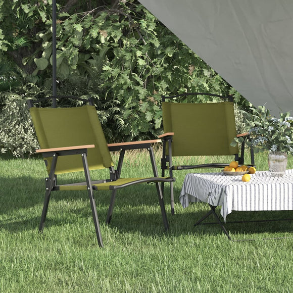 NNEVL Camping Chairs 2 pcs Green 54x55x78 cm Oxford Fabric
