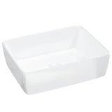 NNEVL Wash Basin White 48x37x13 cm Ceramic Rectangle