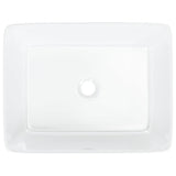NNEVL Wash Basin White 48x37x13 cm Ceramic Rectangle