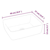 NNEVL Wash Basin White 48x37x13 cm Ceramic Rectangle