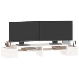 NNEVL Monitor Stand White 100x27.5x15 cm Solid Wood Pine