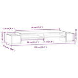 NNEVL Monitor Stand White 100x27.5x15 cm Solid Wood Pine