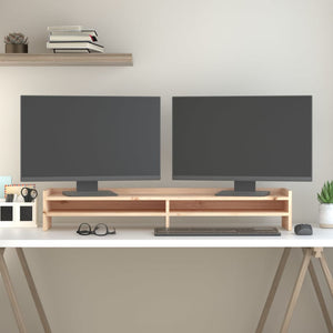 NNEVL Monitor Stand 100x24x16 cm Solid Wood Pine