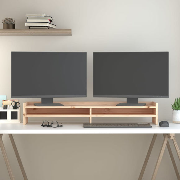 NNEVL Monitor Stand 100x24x16 cm Solid Wood Pine