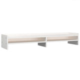 NNEVL Monitor Stand White 100x24x16 cm Solid Wood Pine