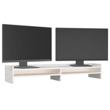 NNEVL Monitor Stand White 100x24x16 cm Solid Wood Pine