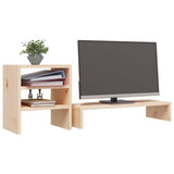 NNEVL Monitor Stand 81x20x30 cm Solid Wood Pine
