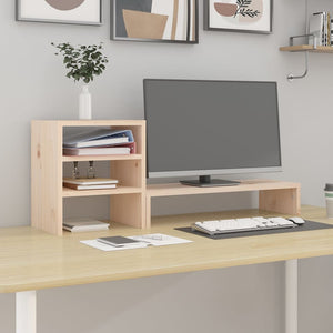NNEVL Monitor Stand 81x20x30 cm Solid Wood Pine