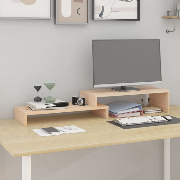 NNEVL Monitor Stand (52-101)x22x14 cm Solid Wood Pine