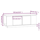 NNEVL Coffee Table 110x50x40 cm Solid Wood Pine