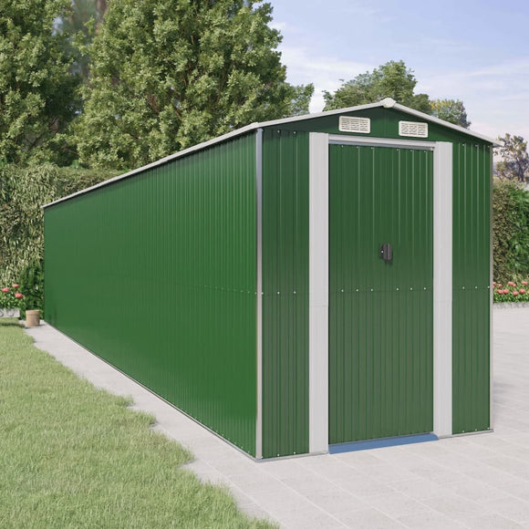 NNEVL Garden Shed Green 192x938x223 cm Galvanised Steel