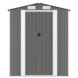 NNEVL Garden Shed Light Grey 192x274x223 cm Galvanised Steel