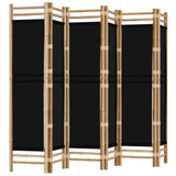 NNEVL Folding 6-Panel Room Divider 240 cm Bamboo and Canvas