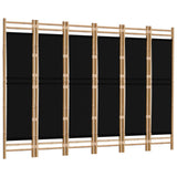 NNEVL Folding 6-Panel Room Divider 240 cm Bamboo and Canvas