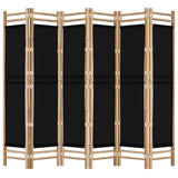 NNEVL Folding 6-Panel Room Divider 240 cm Bamboo and Canvas